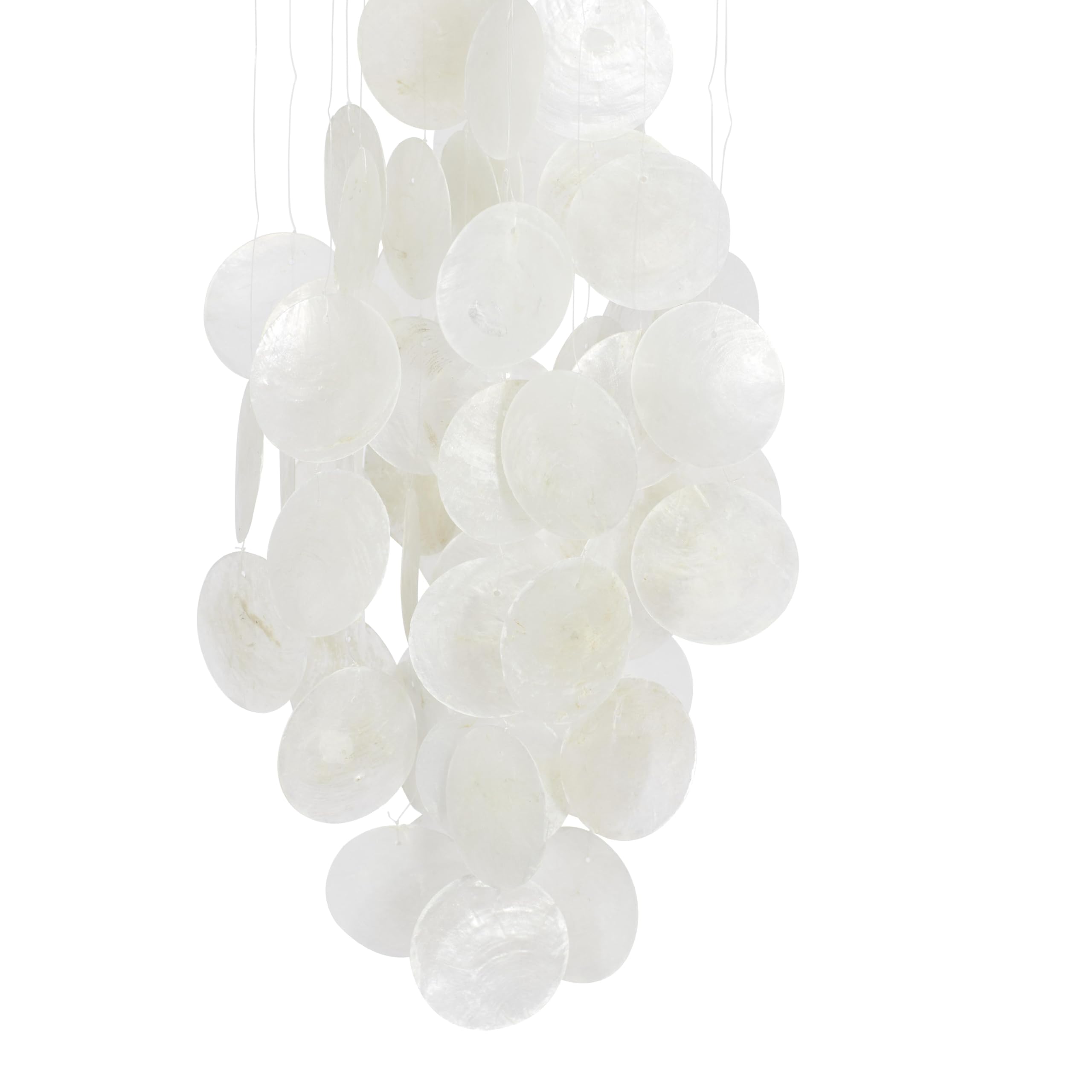 Deco 79 33121 Contemporary Capiz - Campana a vento, 12,7 x 68,6 cm, colore: Bianco