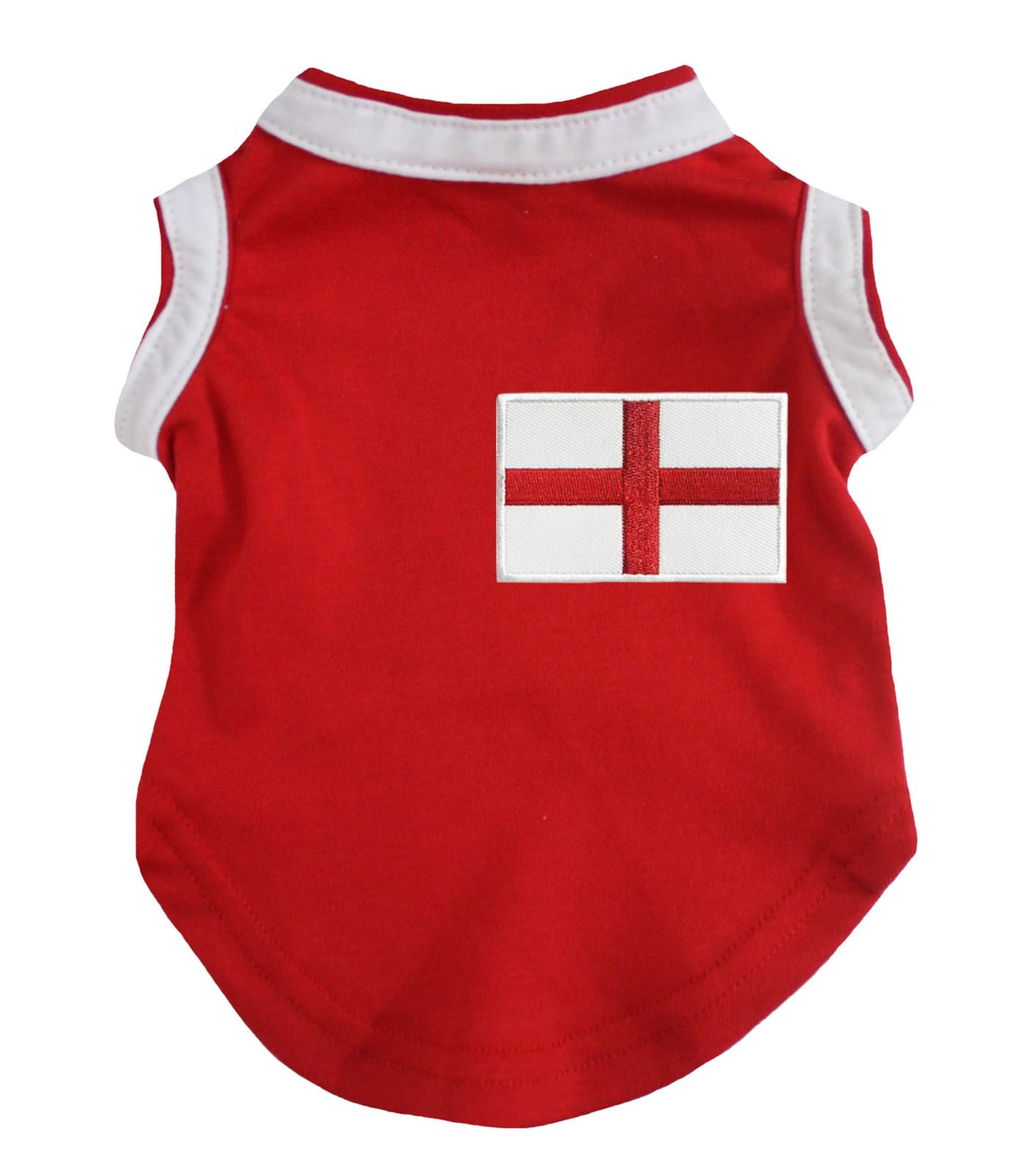Petitebelle England Flags Puppy Dog Shirt (Red, X-Small)