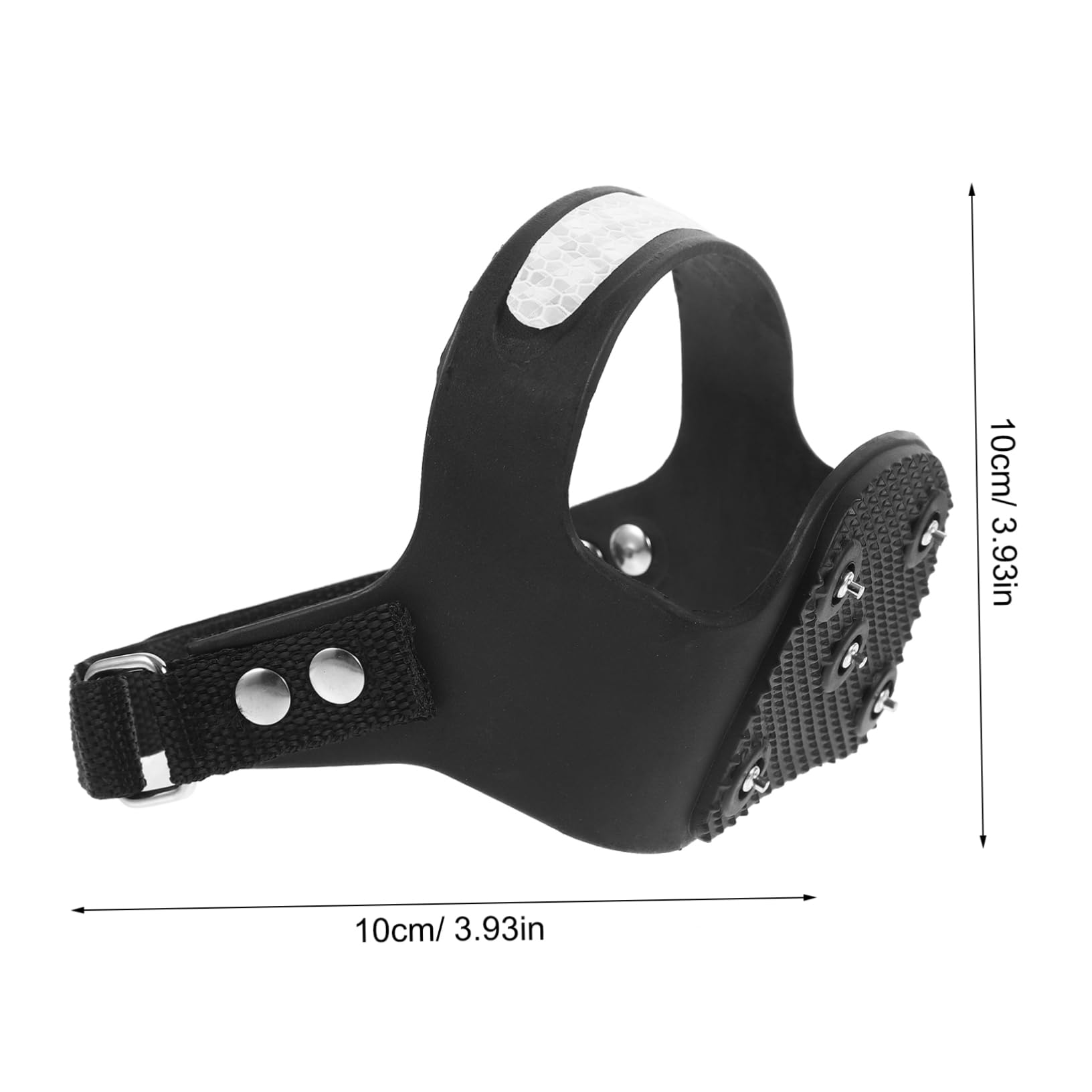 BESPORTBLE Climbing Gear Ice Cleat Spikes Crampons 5 Teeth Silicone Spikes for Shoes Boots Reflective Stripe for Jogging