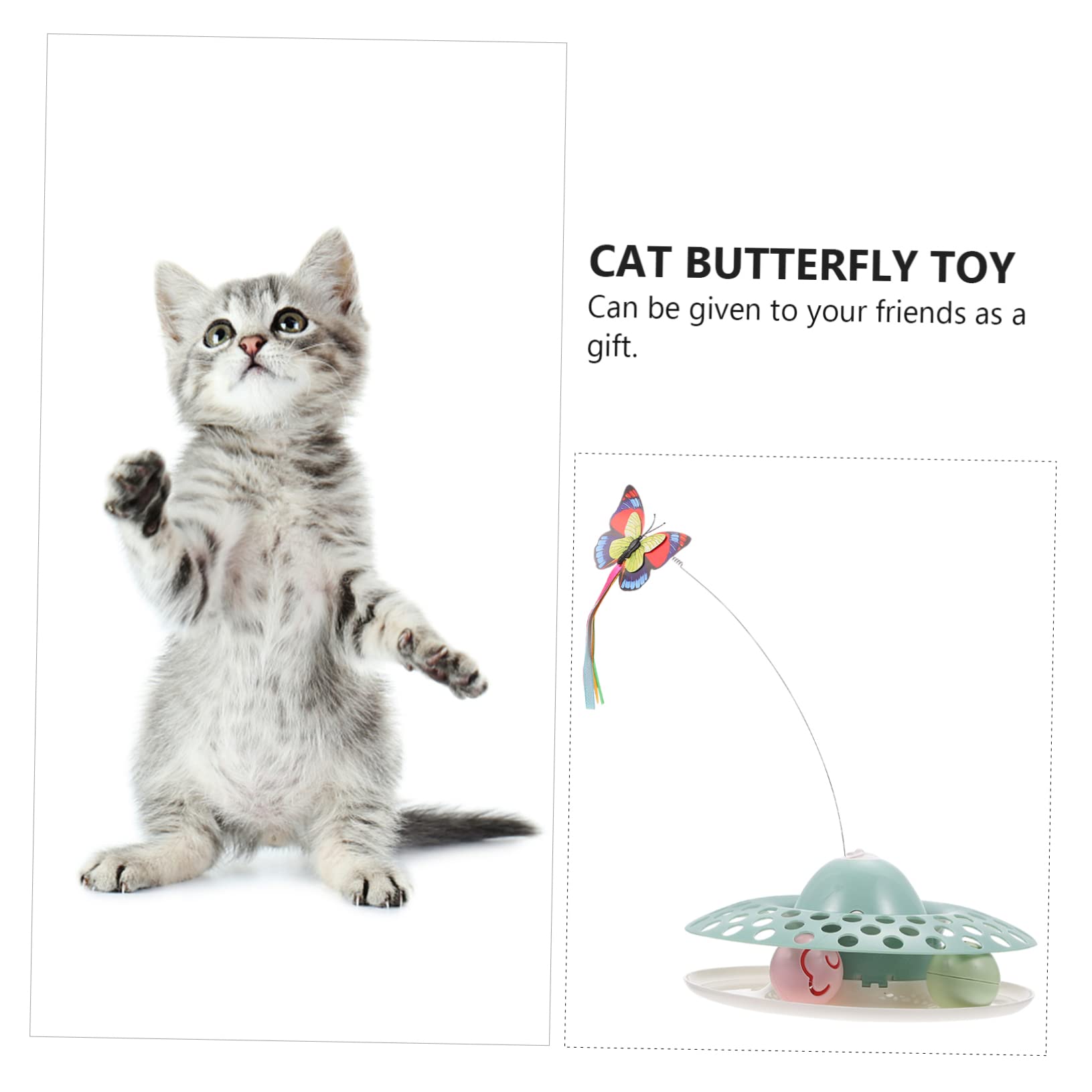 Toyvian Katzenspielzeug Schmetterlingen Interaktives Spielzeug Für Kätzchen Haustierspielzeug Zum Aktivieren Von Instinkten