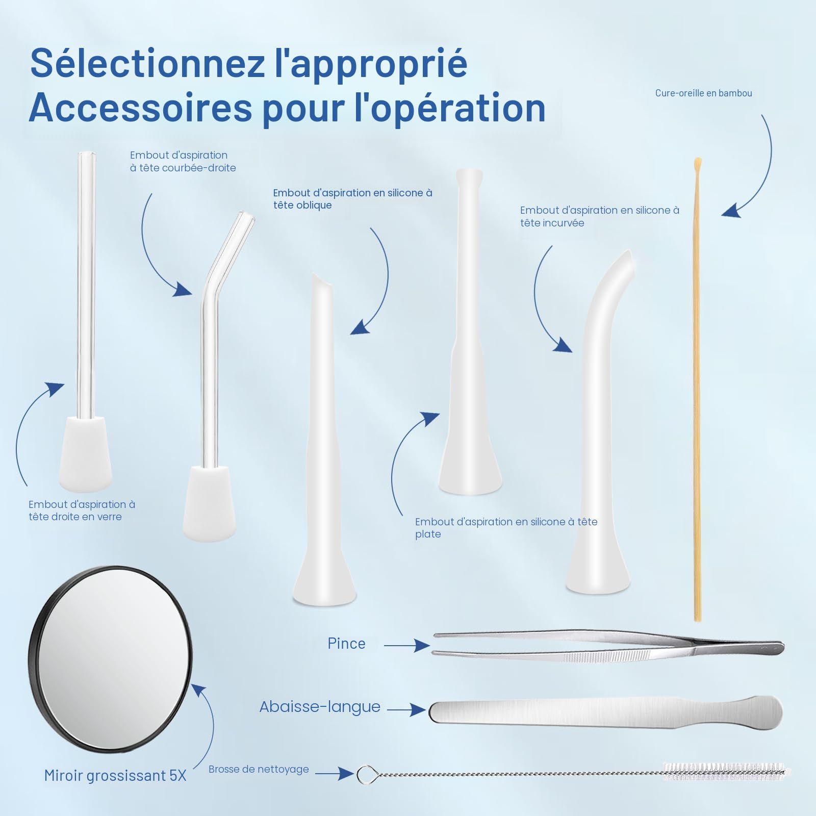 Kit Électrique Anti Caseum,Caseum Amygdale Aspirateur avec 800mAh Batterie, Pipette Caseum et 11 Accessoires pour Enlever les Calculs Amygdaliens, Portable et Idéal pour Maison et Voyage.