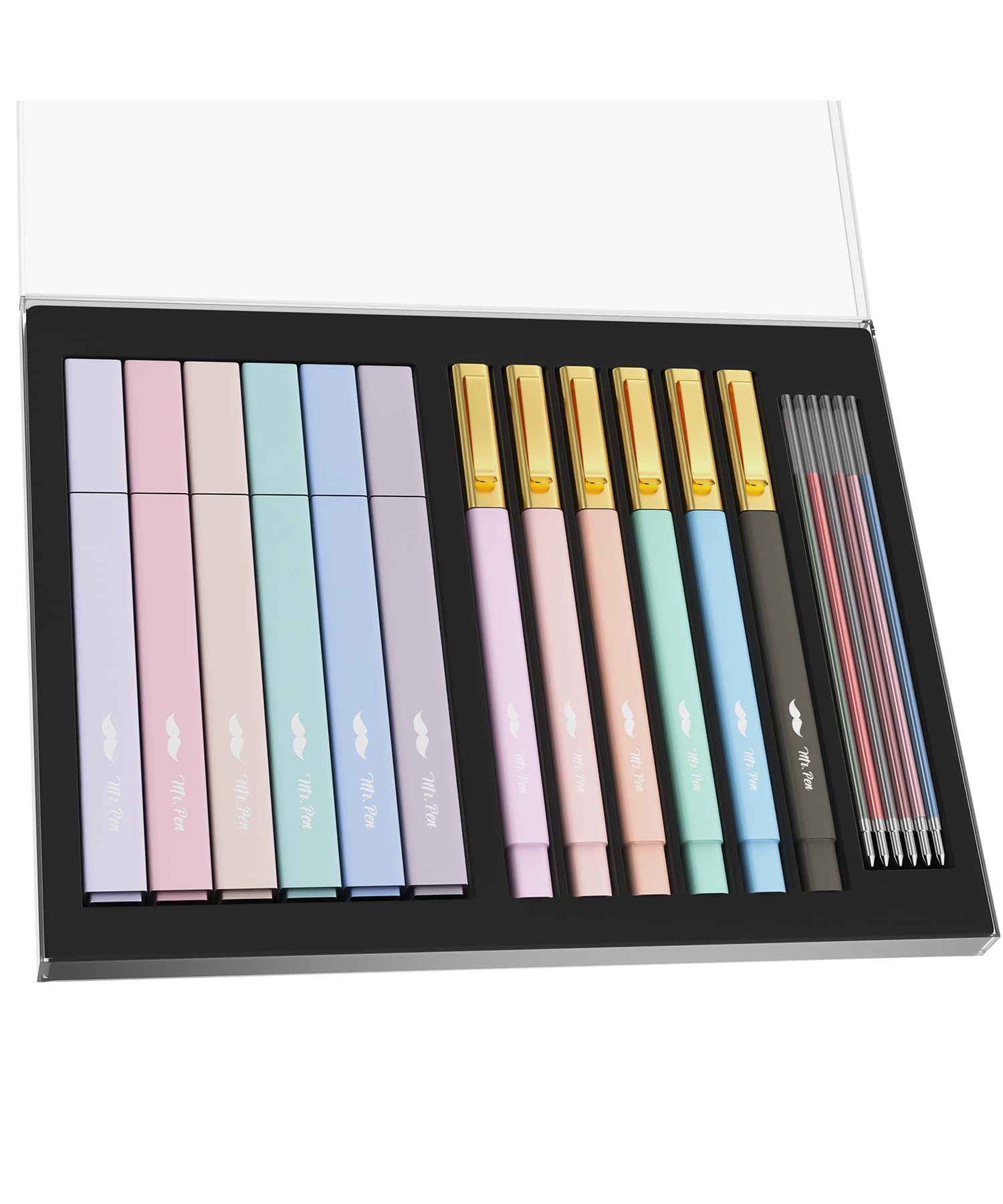 Photo 1 of Mr. Pen Pastel Highlighter and Gel Pen Set with Case, 12 Pack