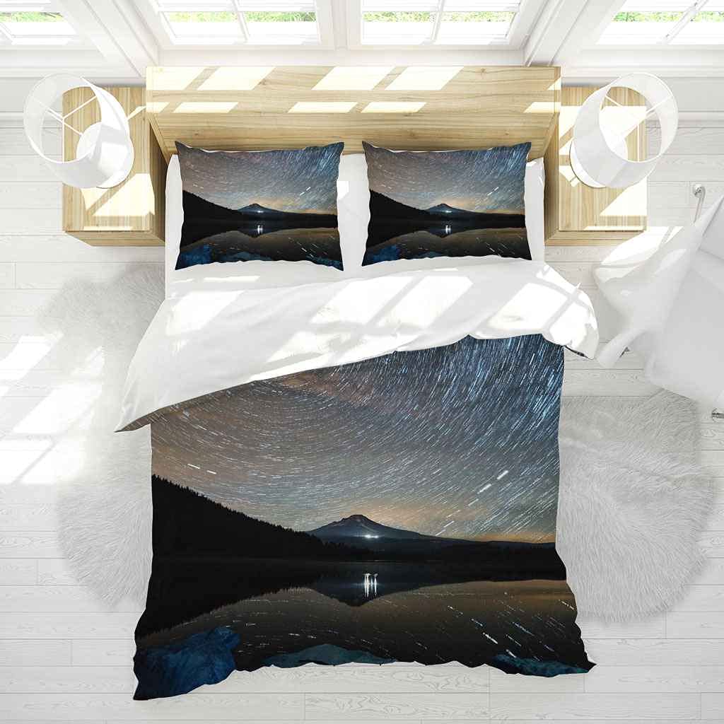 Earth Sunrise Super King Dekbed, luxe zachte microvezel beddengoed set voor kinderen tieners volwassene, 1 dekbedovertrek 220x260 cm met rits en 2 kussenslopen 50x75 cm