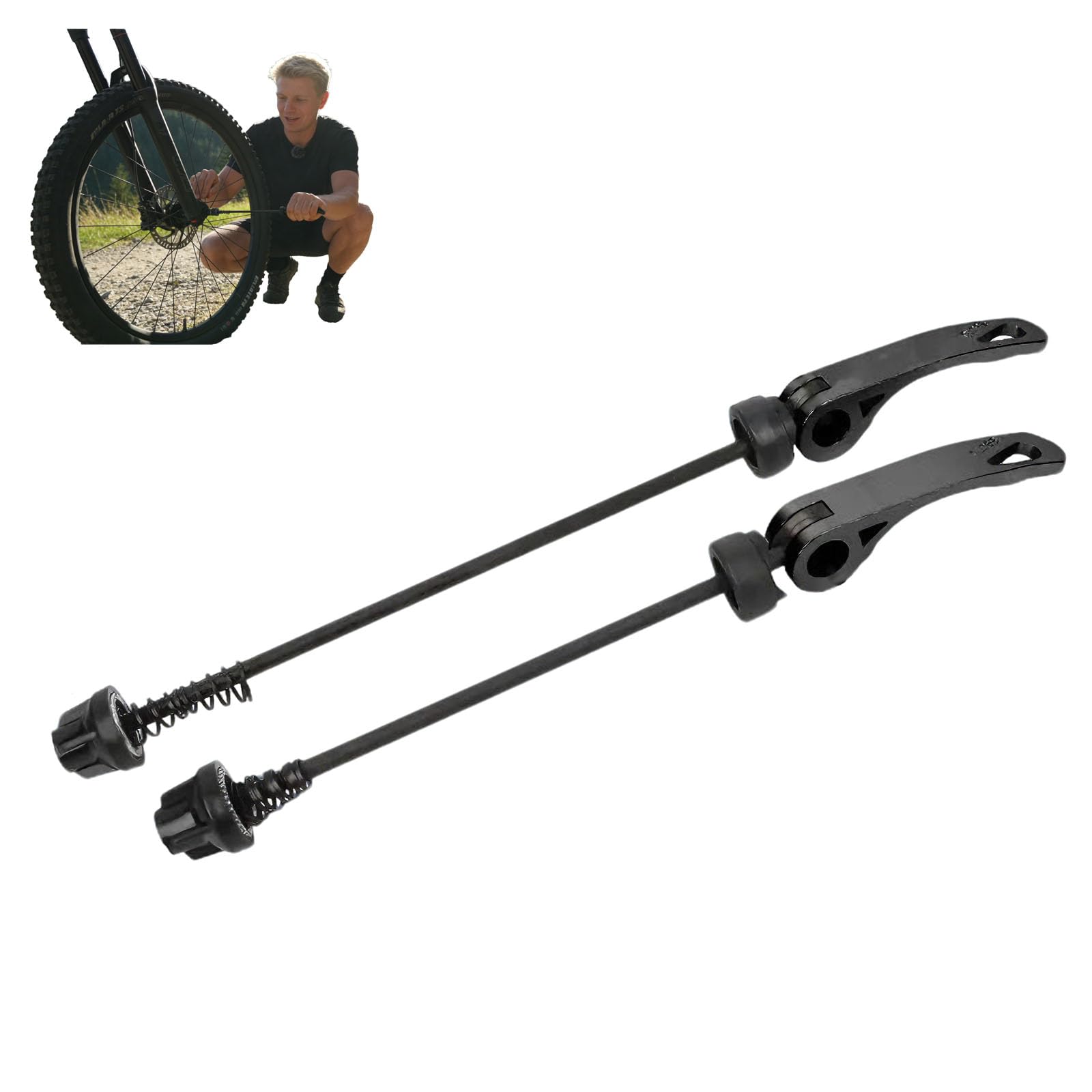 Tappo perno ruota bici 2 pezzi sganci rapidi antifurto compatibili MTB bici da strada lega leggera neri