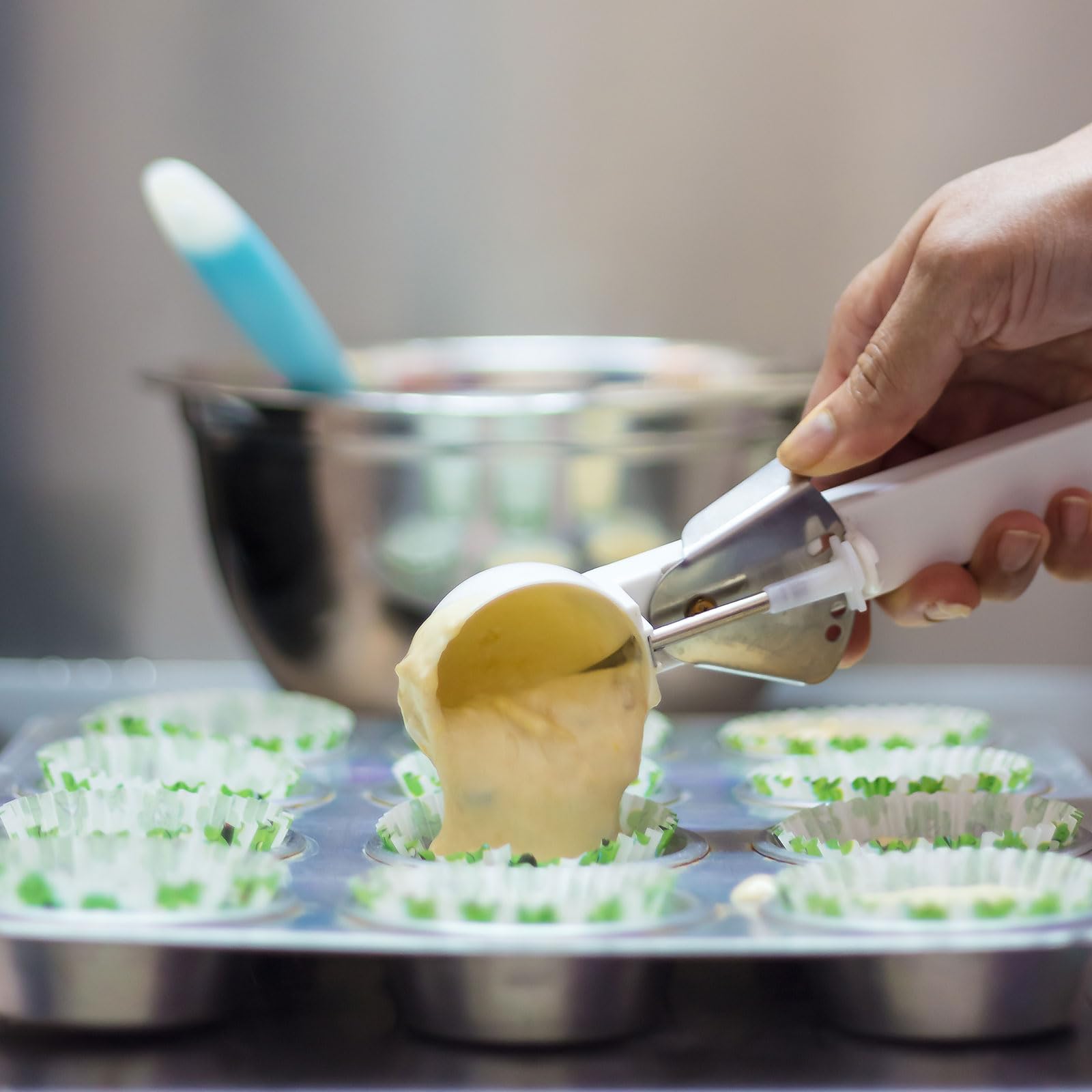 QUARKZMAN 3 Pcs Cuillères À Glace Cuillère À Glace Avec Déclencheur Blanc