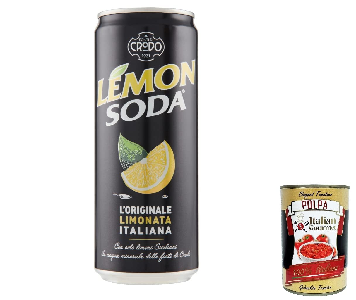 Campari Group Lemon Soda Lot de 24 bouteilles de soda au citron italien Limonata + Polpa gourmet italien 330 ml