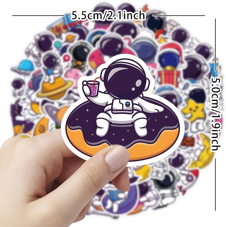 Condition photo showing New/Like New for Space Astronaut Stickers for Kids, 61 PCS Waterproof Space Sticker for Water Bottles Laptop Phone Case Luggage, Cute Vinyl Spaceman Stickers