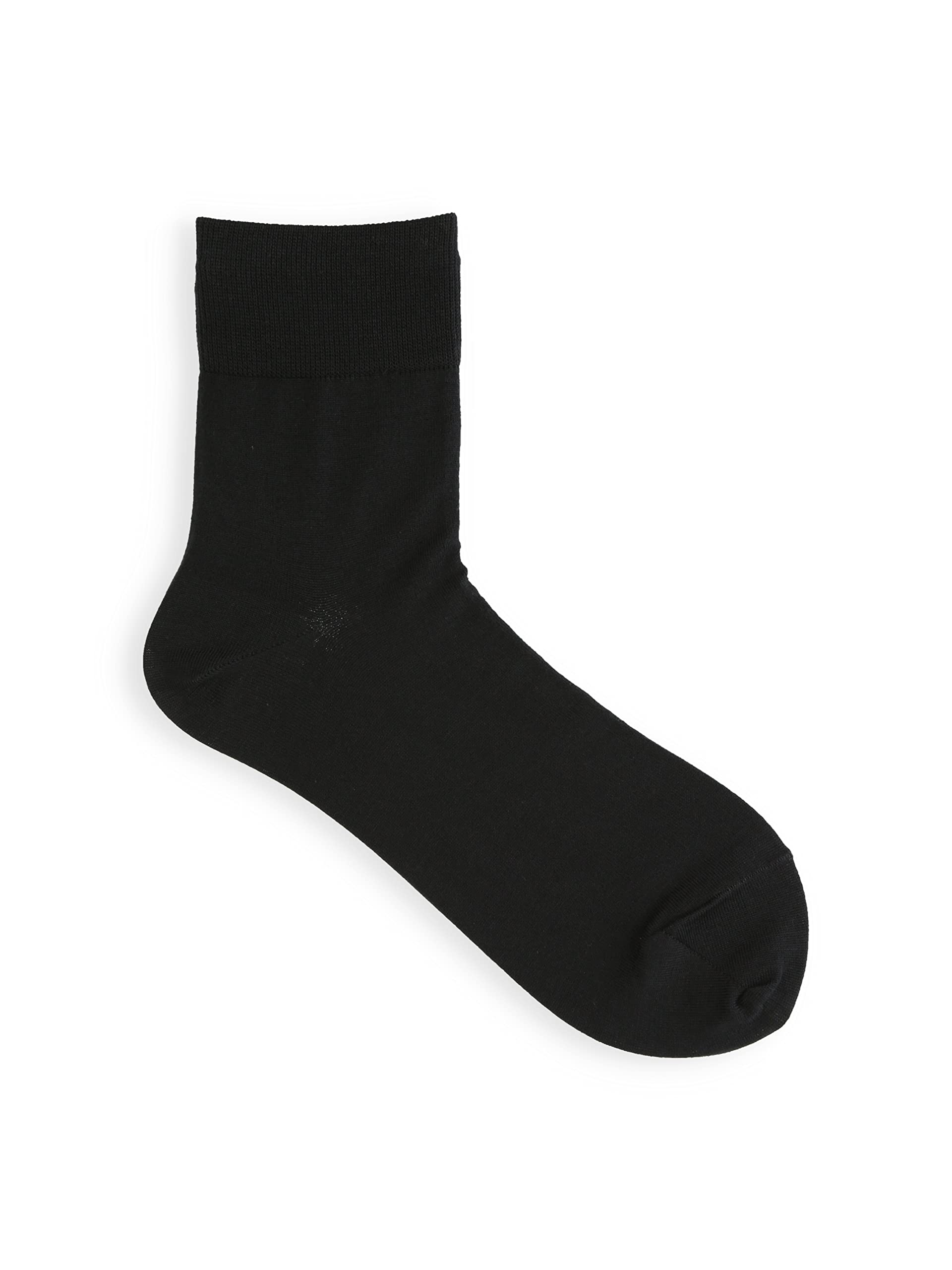 Tabio Standard Elastic Plain Crew Socks Black Women Made in Japan