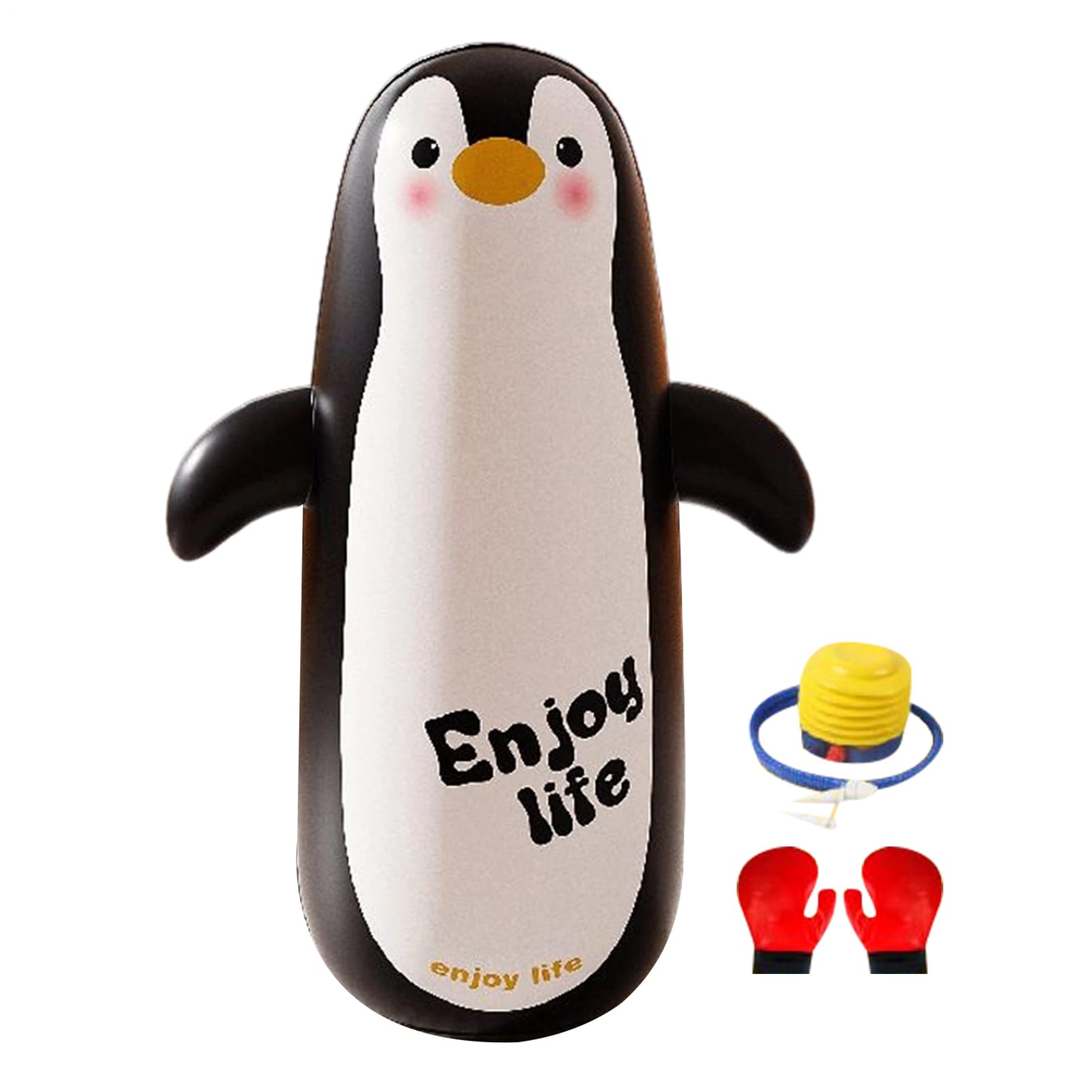 Sacco da boxe gonfiabile per bambini, 120 cm, con guanti e pompa, sacco gonfiabile per bambini, per allenamento, esercizio, sport, interni ed esterni, intrattenimento, palestra