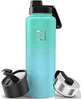 Vista 25 de IRON °FLASK Frasco de hidratación para acampar y senderismo con pajilla, botella de agua deportiva de acero inoxidable con aislamiento de boca
