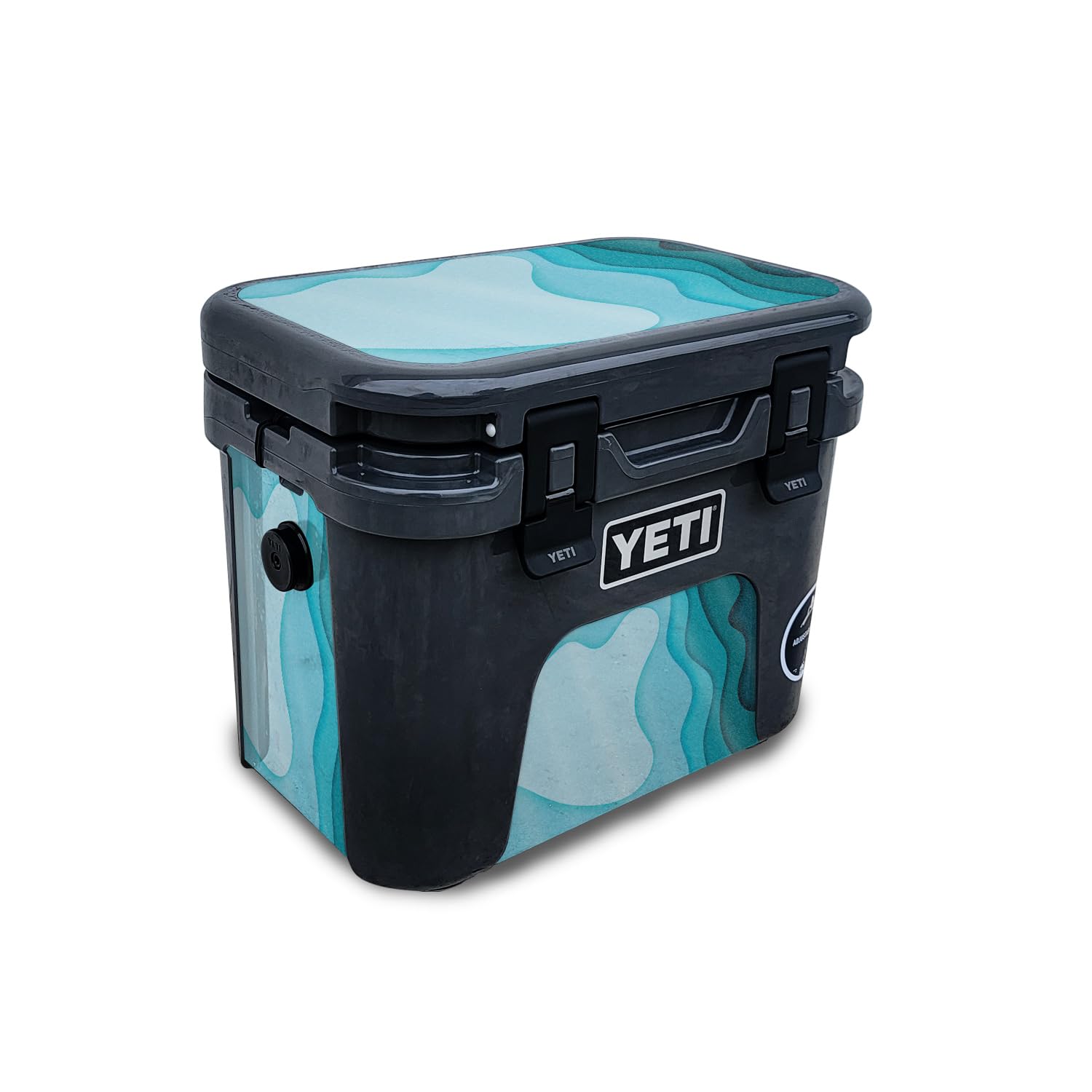 Glossy Glitter Skin Compatible with Yeti Roadie 15 Hard Cooler - Papercraft Cyan - Premium 3M Vinyl Protective Wrap Decal Cover - Easy to Apply | Crafted in The USA by MightySkins