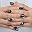 High Shine Punk False Metallic Light Blue Fake Nails Short Acrylic Nail Tips Reflective Mirror Nail Art Manicure Tool