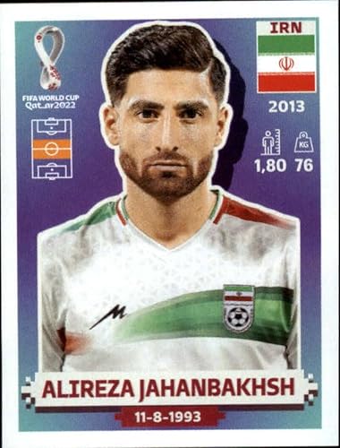 2022 Panini World Cup Qatar Sticker #IRN15 Alireza Jahanbakhsh Group B Iran Mini Sticker Trading Card