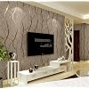 Modern Minimalist Fashion Non-Woven Wallpaper 3D Embossed Branch Wallpaper Striped Living Room TV Sofa Background Brown
