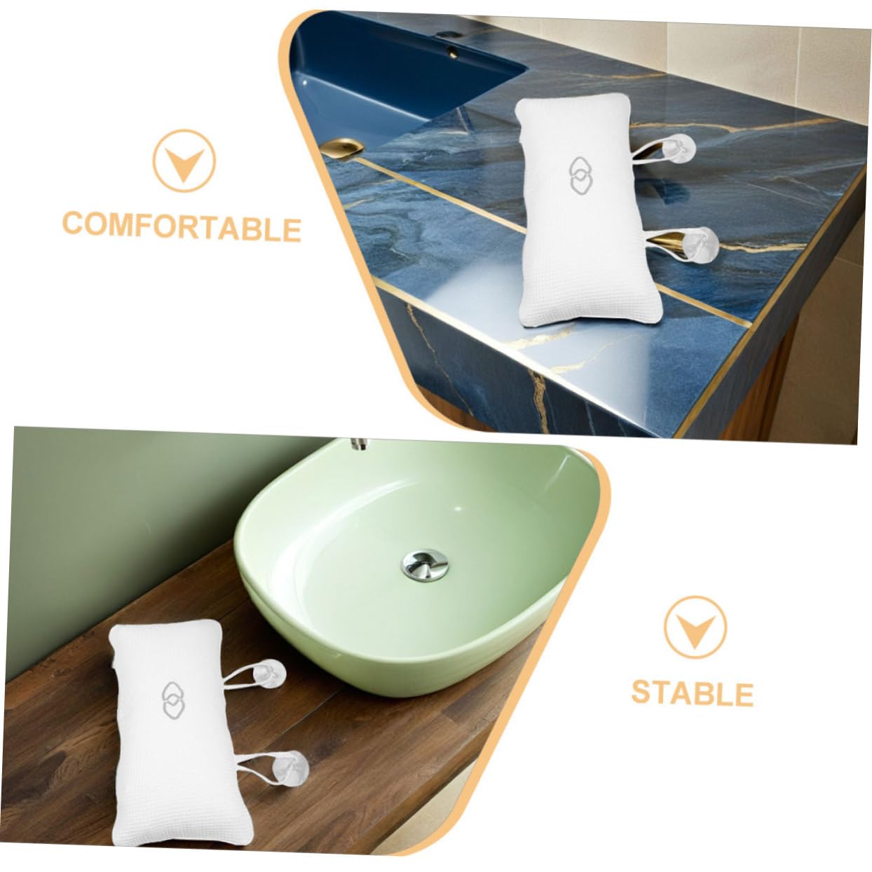Gatuida 3 Pezzi Cuscini da Bagno Ergonomici con Ventose Antiscivolo Poggiatesta Gonfiabile per Vasca da Bagno Profonda Supporto Collo Comfort per Casa Spa e Hotel Accessori Vasca