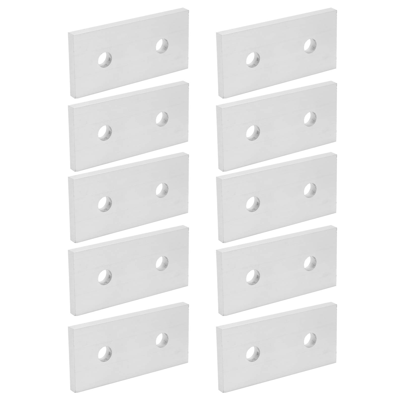 10 Pezzi Piastra Giunzione Alluminio 4040 per Connessione Verticale 2 Fori Superficie Ossidata Dimensioni 80x38mm Spessore 6mm Profili Struttura Telaio per Montaggio Strutturale in Alluminio