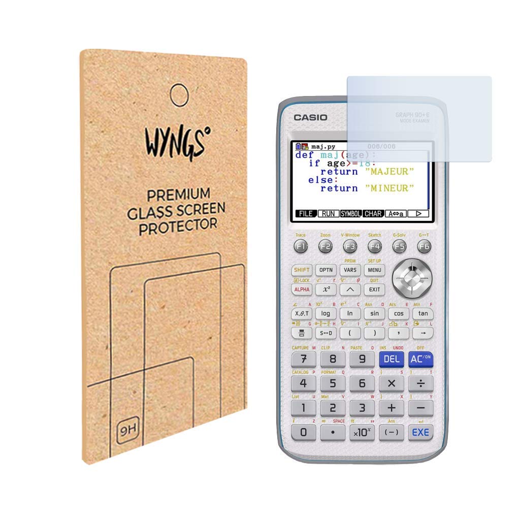 WYNGS Tempered Glass Screen Protectors Compatible with Casio Graph 90+E Graphic Calculator (Pack of 2)