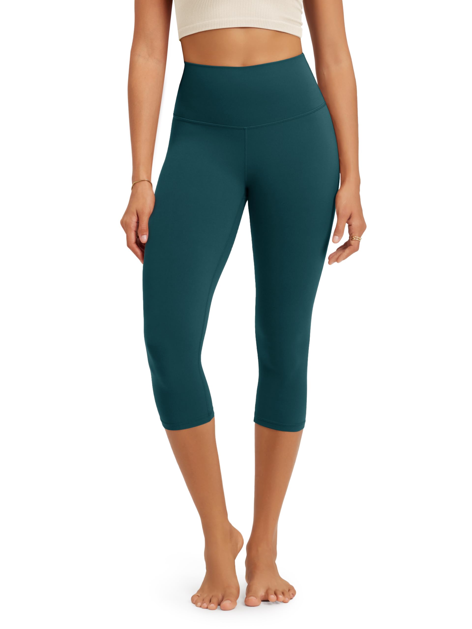 ODODOS Buttery Soft Lounge Yoga Capris for Women, 14" / 19" / 21" High Waist Capri Leggings