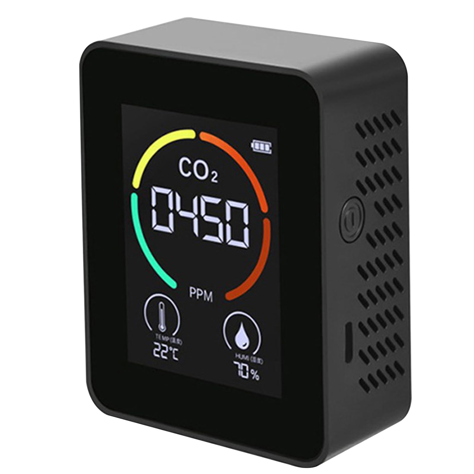 Detector de CO2 Detector de dióxido de carbono 3 en 1, sensor de CO2 portátil con pantalla LCD, medidor de temperatura y humedad con alarma para el hogar, RV, tiendas de cultivo, detectores de dióxido