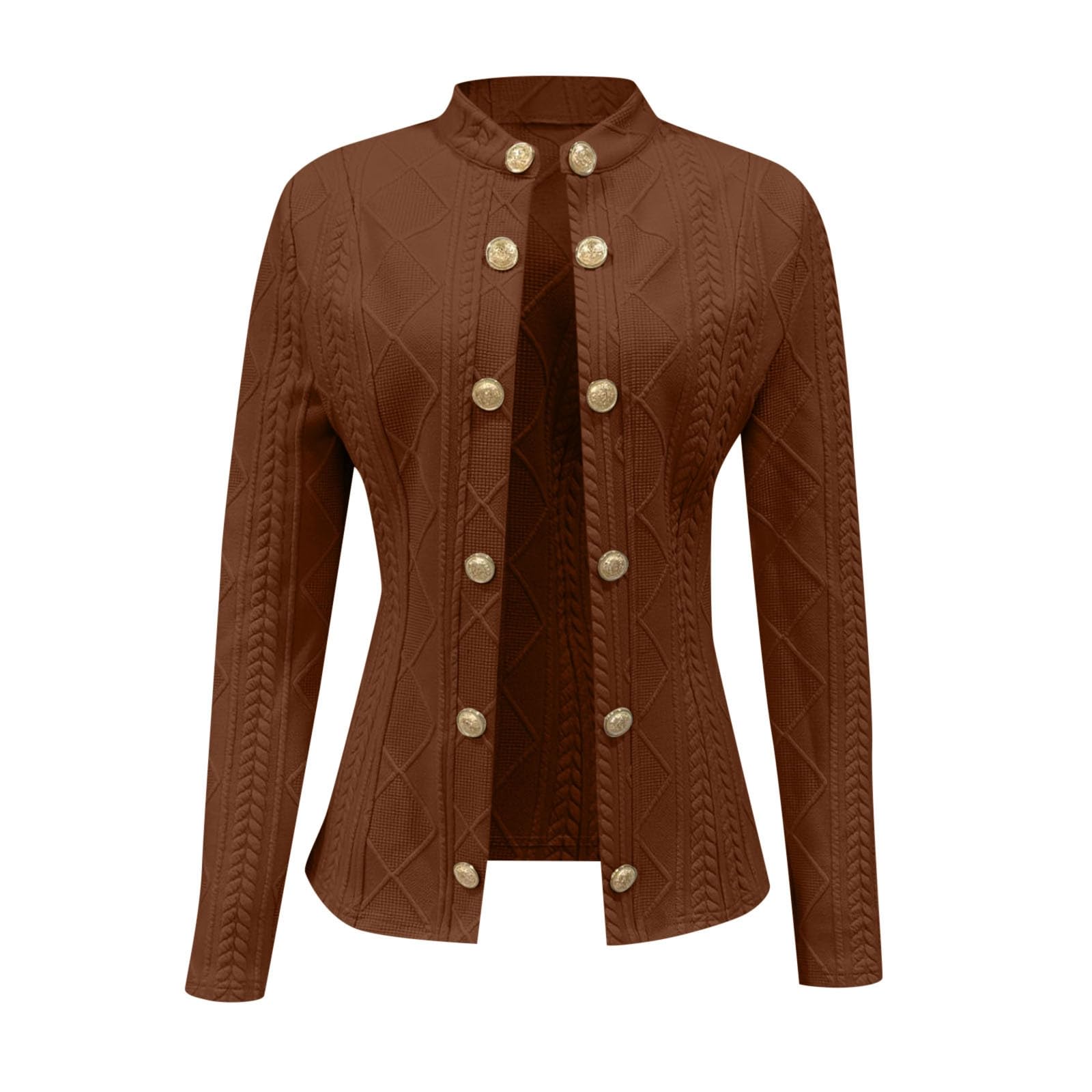 Cappotto Lana Manica Lunga Slim Fit con Decorazione Fibbia in Metallo per Donna Mare