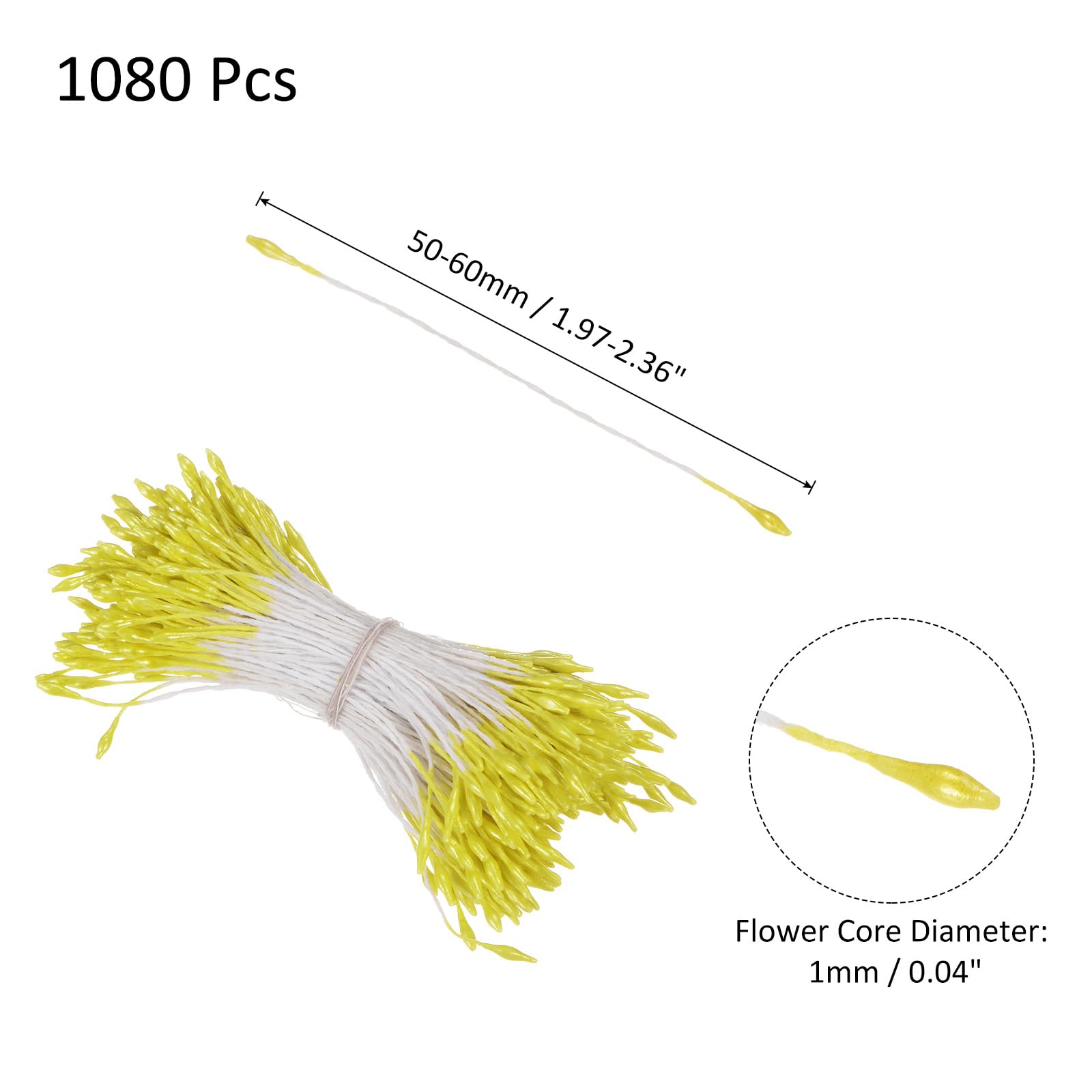 M METERXITY 1080 Pack Double Heads Flower Stamen-1mm Artificial Flower Stamen Pistil Matt Pearl Floral Stamen - Image 3