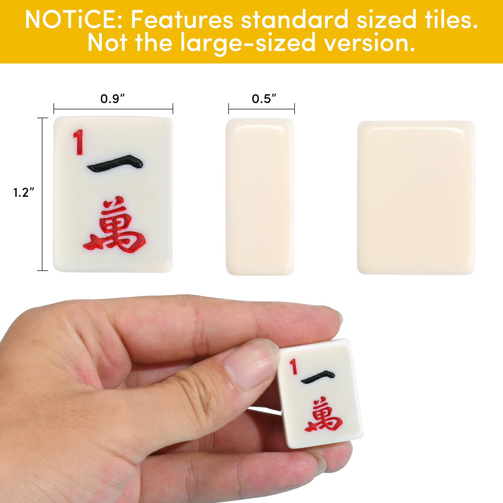 American Mahjong Set | 166 Premium 3,0 cm Piastrelle bianche | Set completo di gioco Mahjong