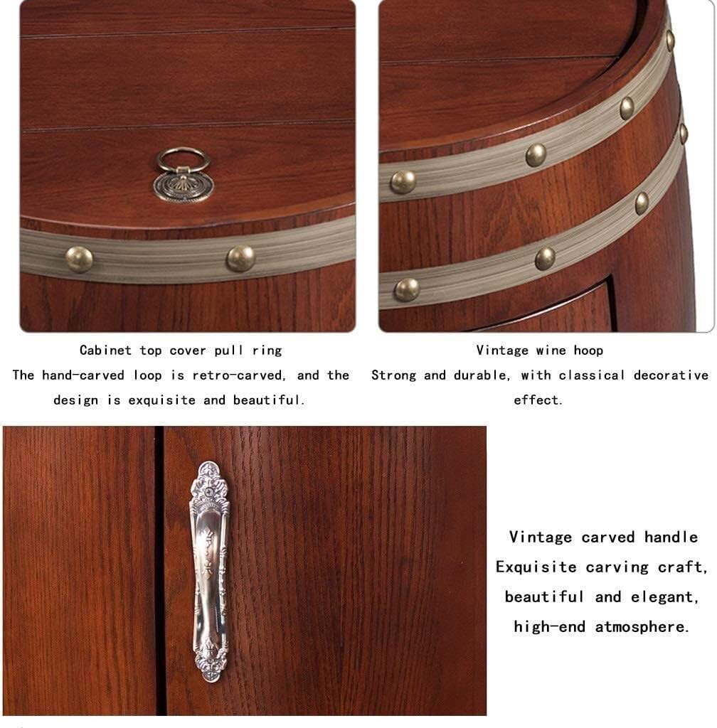 Vintage Wine Barrel Wine Cabinet, Independent Wine Cellar with Adjustable Temperature, Digital Touch Screen, UV-Proof Glass Door, 70L Capacity – Black(Black)