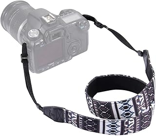 حزام كاميرا من طراز قديم متعدد الالوان من بولوز مع حزام رقبة للكتف لكاميرا عاكسة مفردة العدسة / كاميرا دي اس ال ار نيكون / كانون / سوني / بانسونيك