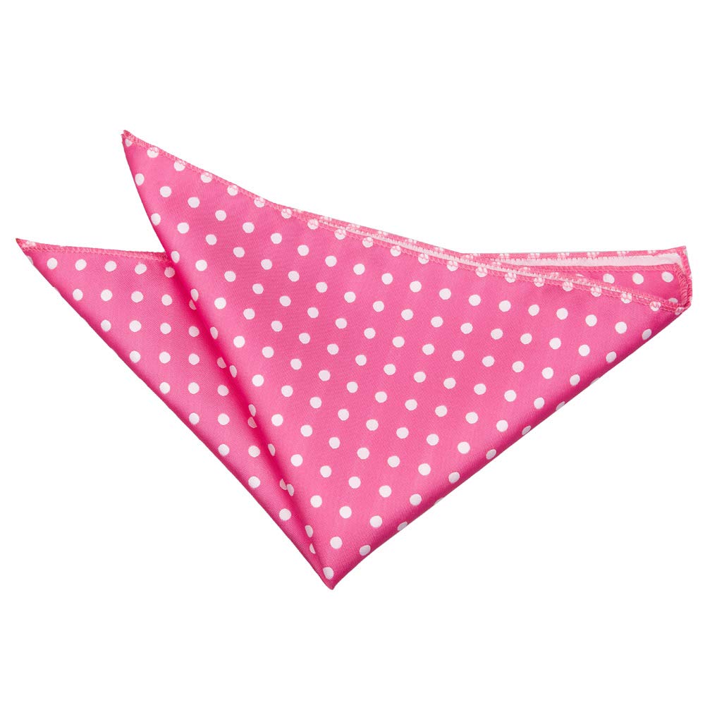 Dqt Men's Polka Dot Hot Pink Pink Solid Plain Stripe Floral Paisley Polka Dot Pocket Square