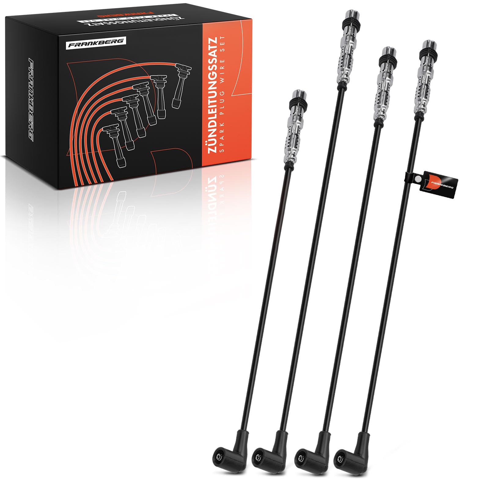 Frankberg 4x Juego de cables de encendido Gasolina Compatible con A1 A3 Altea Ibiza IV Leon Fabia II Rapid Yeti Beetle Golf VI Polo Replace# 03F905409A