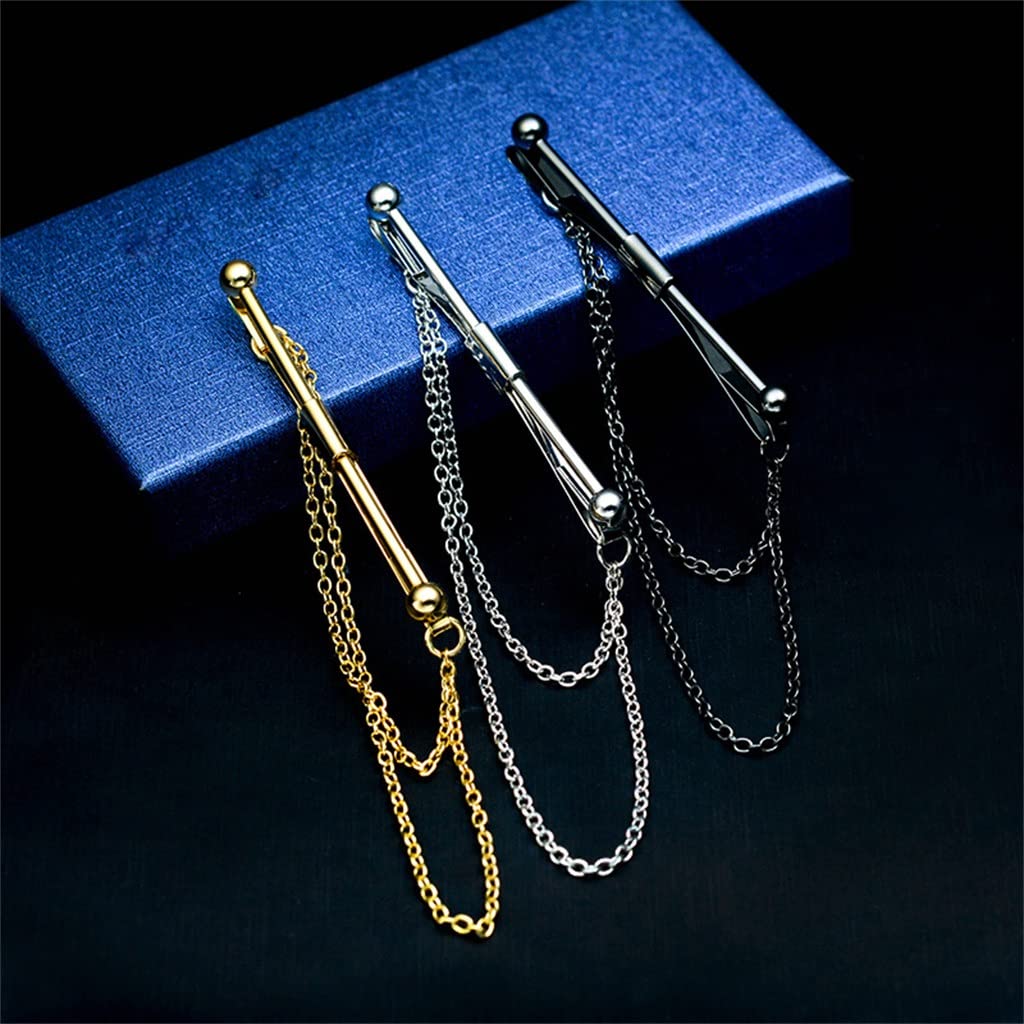 Camisa Collar Stay Pins Broche Cadena de metal Borla Corbata francesa Pin Bufanda Hebilla Clip Suave Hombres Masculinos