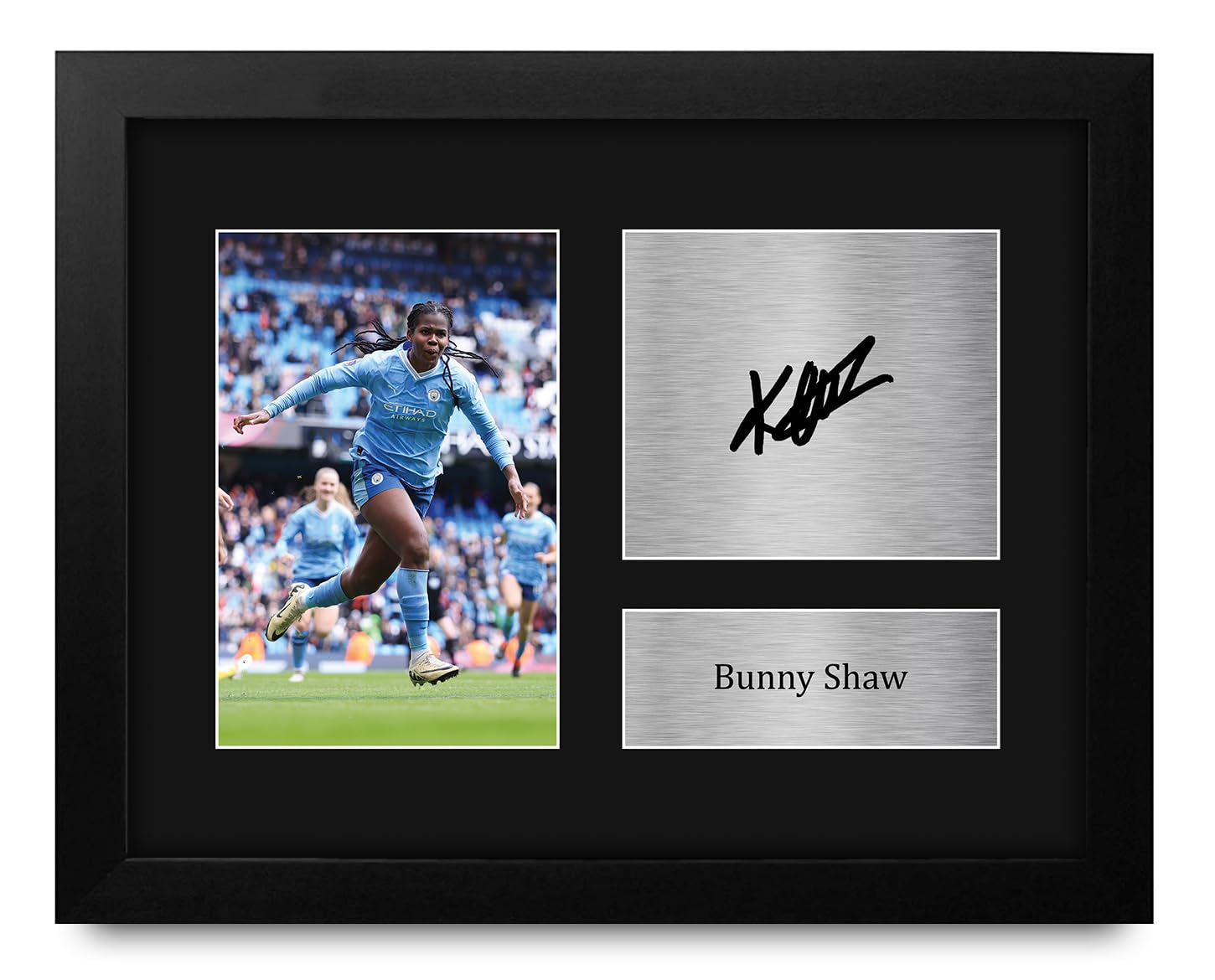 HWC Trading Bunny Shaw Manchester City Framed Gifts Printed Signed Autograph Picture for Womens Soccer Fans and Supporters - US Letter Size