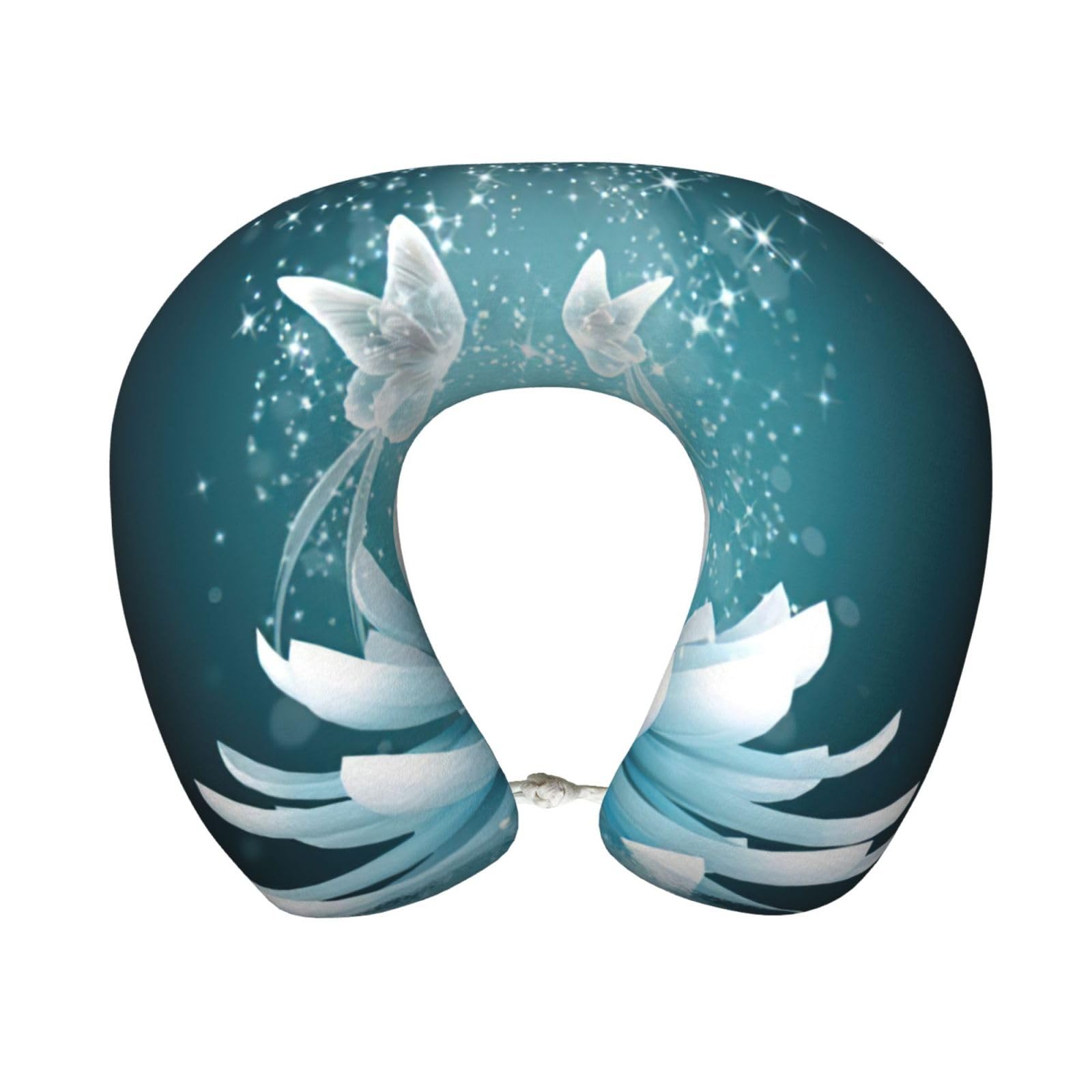 yagDAA Lotus Flowers Print U-Shape Travel Neck Pillows Memory Foam Neck Pillow For Airplane Car Office Sleeping Rest