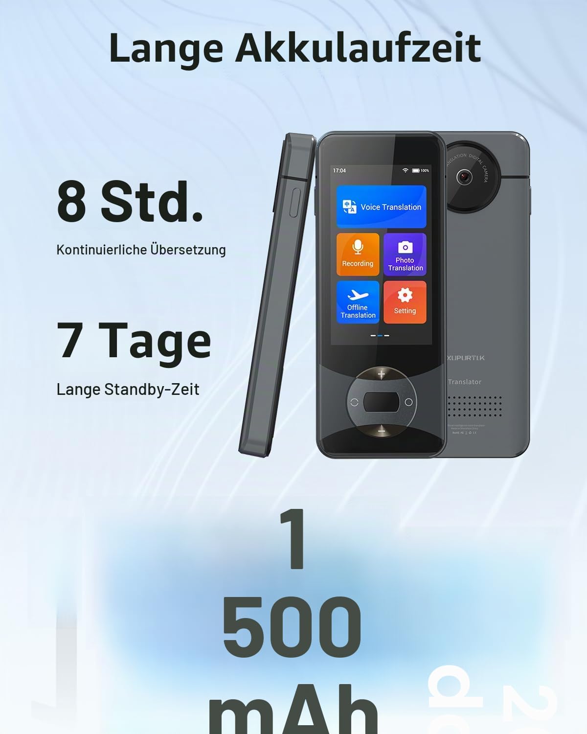 Xupurtlk W10 Sprachübersetzer Gerät, Übersetzer Gerät Testsieger für Reisen | Sprachübersetzer Ohne Internet, Translator Echtzeit 144 Sprachen mit WiFi/Offline/Foto Unterstützung/Währungsumrechner