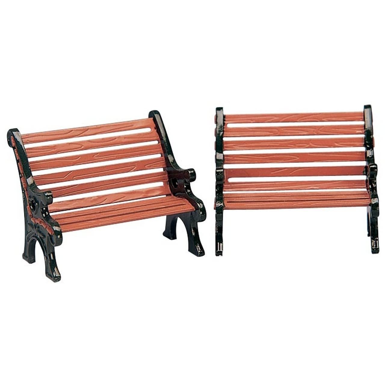 Lemax Brown Lamax 2 Benches - Park Bench Code 34895 Village Nativity