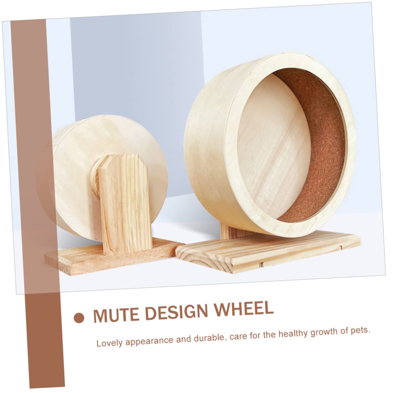 Happyyami Ruota Per Criceti Design Silenzioso Giocattolo in Legno Per Ricci Attrezzo Per Piccoli Animali Domestici Riduce La Noia e Promuove Attività