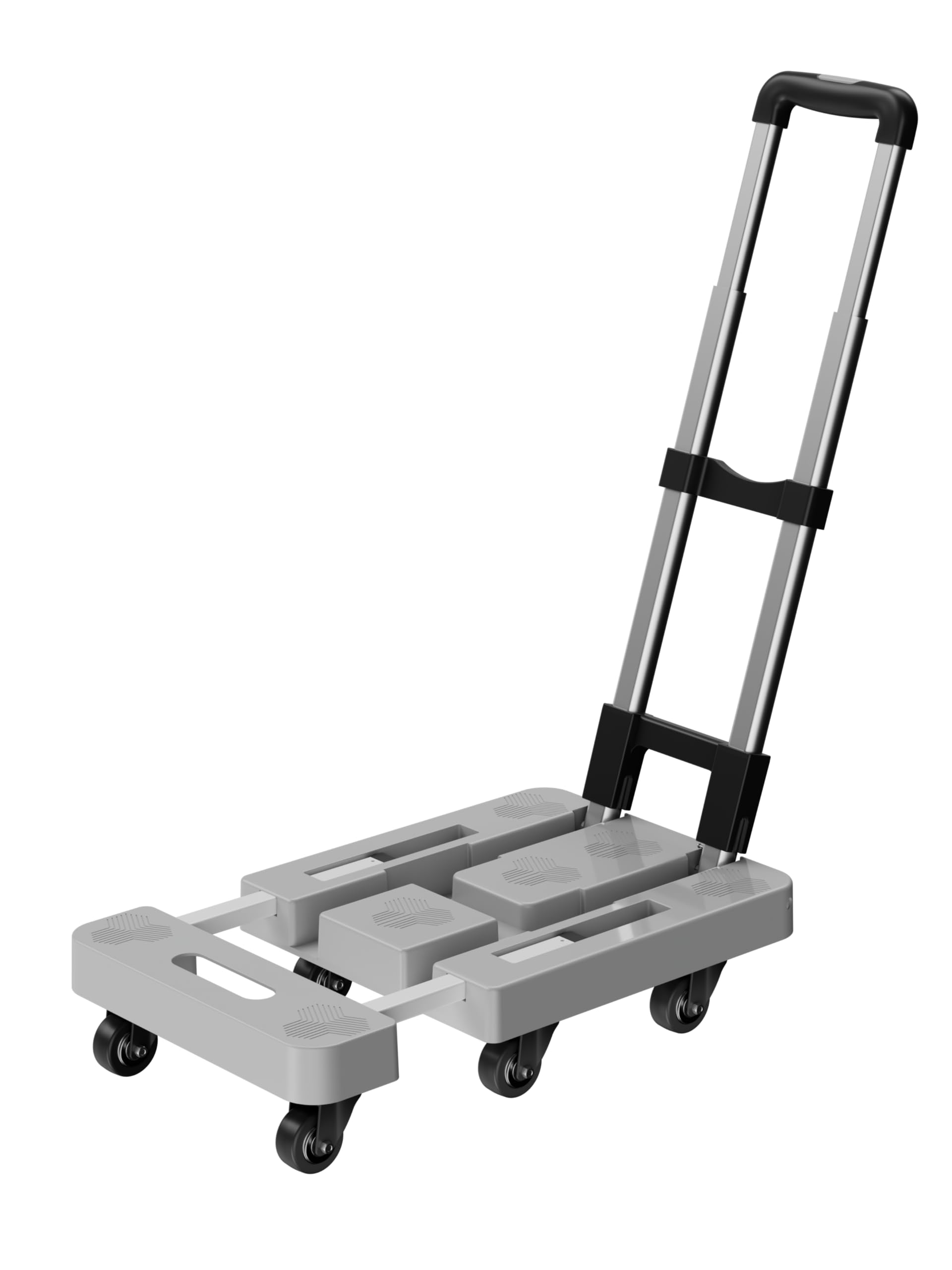 Diable Pliable 6 Roues - Capacité 226 Kg, Poignée Télescopique, Base Extensible - Pour Déménagement, Transport, Shopping, Rangement Facile