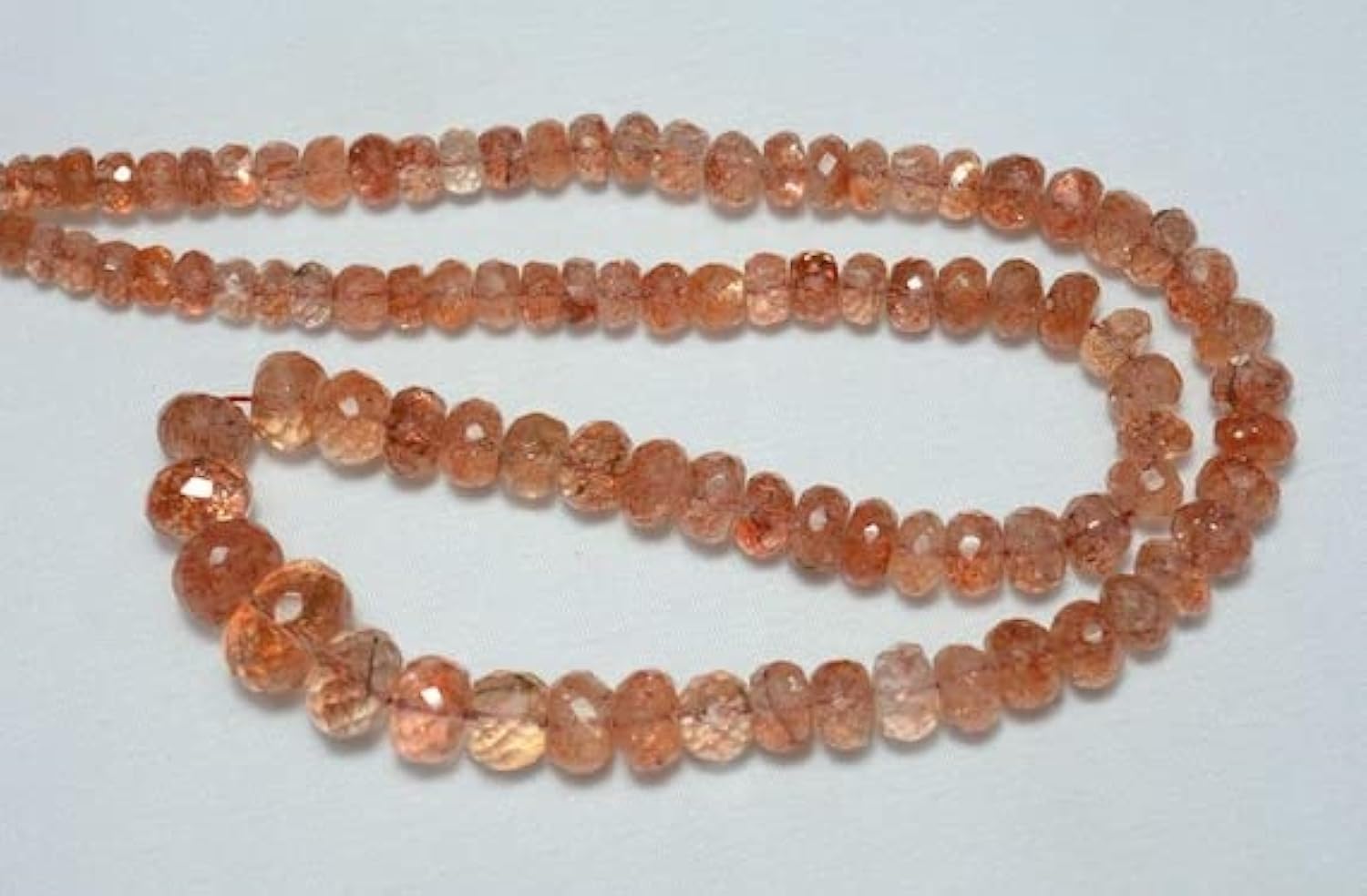 Faceted rondelle sunstone beads anti-ternissement pour création de bijoux