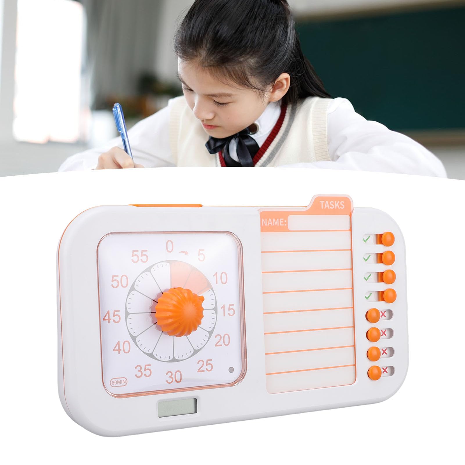 Drfeify Temporizador Visual, Herramienta de Gestión del Tiempo con Reloj de Cuenta Regresiva, Funcionamiento Silencioso, Ideal para Uso en el Aula y en el Hogar