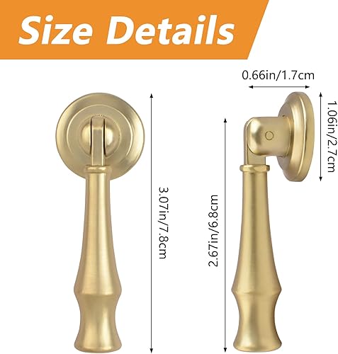Miniatura 9 de Tiradores de gabinete en forma de nudo chino, 4 manijas colgantes de oro macizo, pomos de aleación de zinc con tornillos de montaje para armarios,