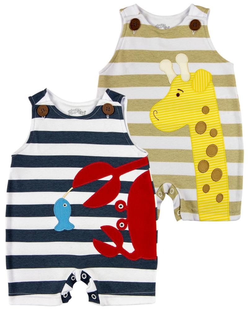 Kit 2 Macacões Bebê Sem Manga Listrado – Estampas Siri e Girafa – Suedine 100% Algodão – Cor Branco em promoção! Veja a oferta e mais achadinhos de Bebês 2 Hoje é o melhor dia para comprar Kit 2 Macacões Bebê Sem Manga Listrado – Estampas Siri e Girafa – Suedine 100% Algodão – Cor Branco com aquele preço maroto! Promoção! Aproveite a oferta! 2