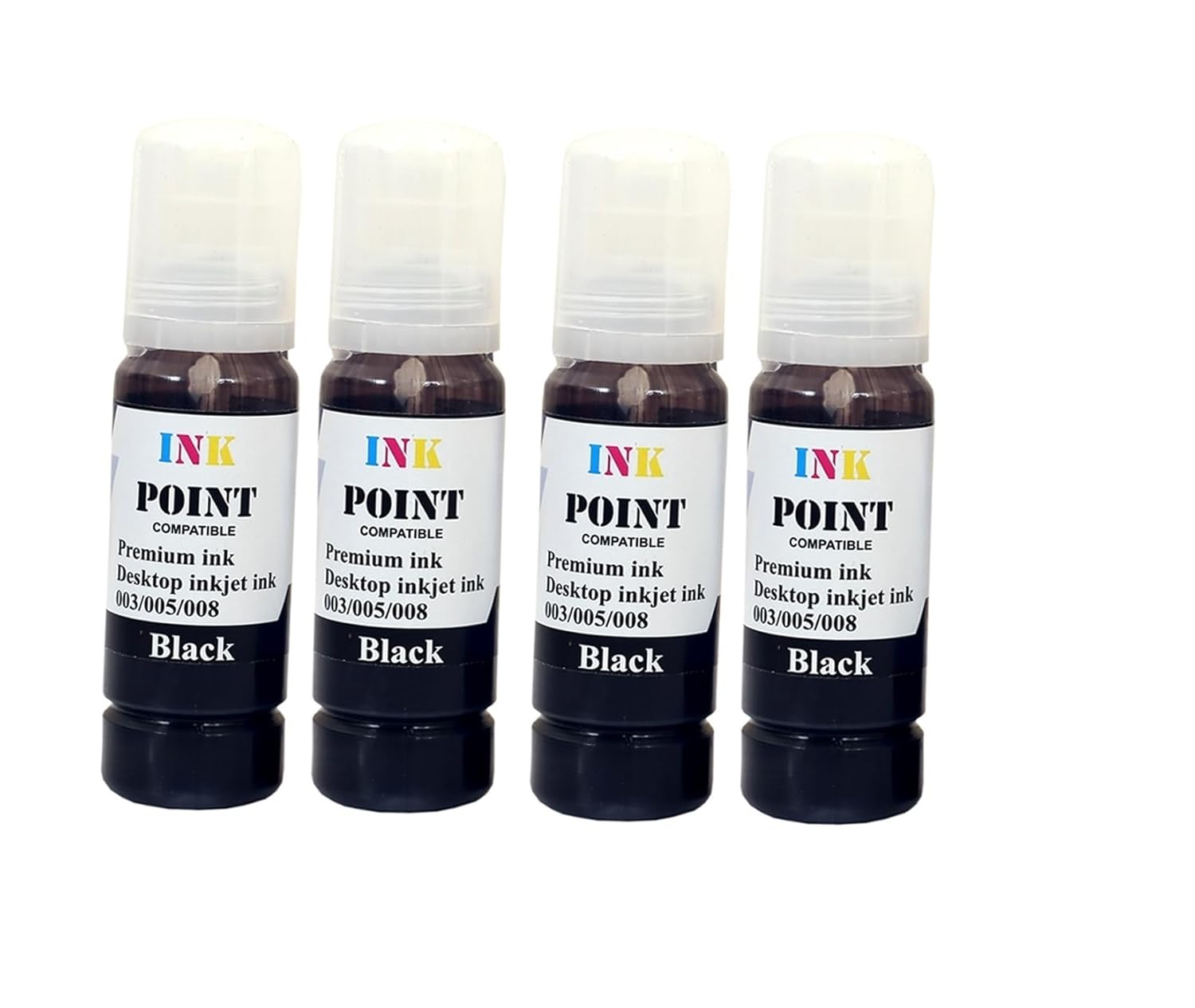 Ink Refill Dye Ink 001 003 Compatible with Epson Ink Bottle L3110, L3150, L5190, L1110, L4150, L6170, L4160, L6190, L6160 PRINTER (Black 4PC) Black Ink