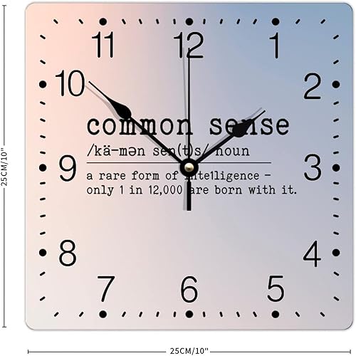Miniatura 101 de Reloj de pared cuadrado de PVC con definición de contador, refranes motivacionales, reloj de pared grande, descripción de la palabra, 12 pulgadas