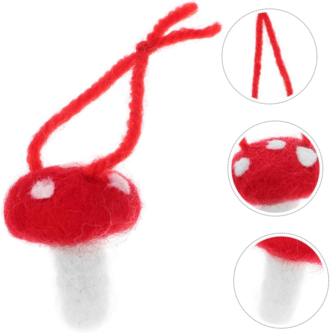NUOBESTY 10Pcs Felt Mushroom Ornaments DIY Craft Material for Hair Accessories Mushroom for Creative Projects and Wreath Decorations