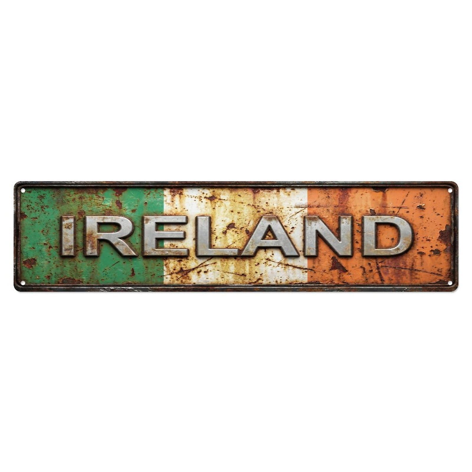 Xanthor Style Metal Tin Sign Vintage Ireland Flag Pattern