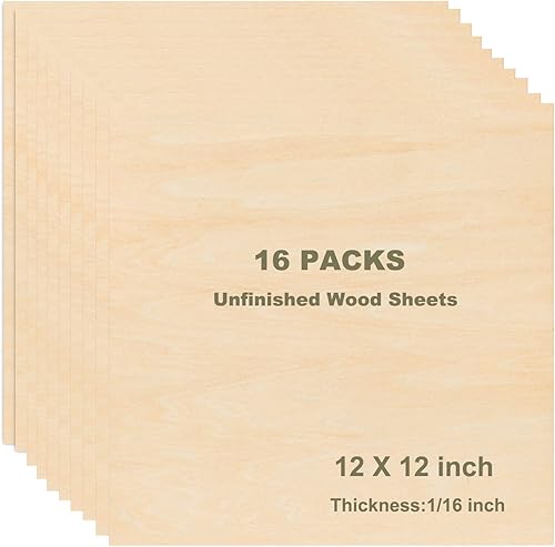 EYSOLD Hojas de madera de bálsamo sin terminar de 8 x 12 pulgadas hojas de madera finas de 116 pulgadas madera contrachapada para manualidades