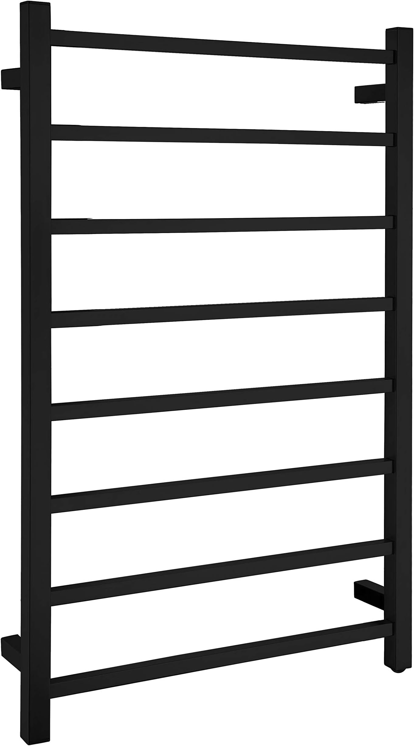 ANZZI Bell 8-Bar Wall Mounted Towel Warmer in Matte Black | Energy Efficient 80W Electric Plug in Heated Towel Rack for Bathroom | Steel Towel Heater Rail On/Off Switch Drying Rack | TW-AZ026MBK