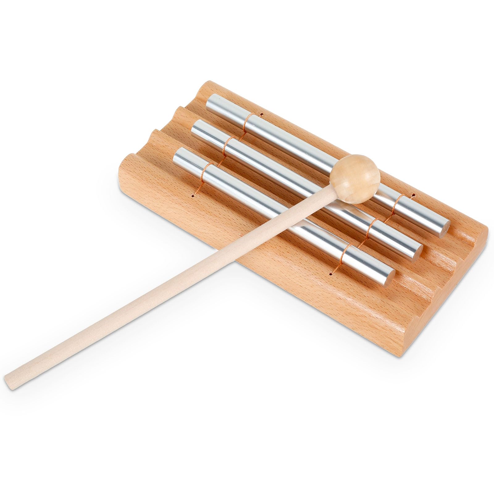 Three Tone Chime, Delicate Meditation Chime, Pleasant Hand Percussion Chimes, Joyful Hand Percussion Chimes, Euphonic Meditation Chime for Releasing Mood