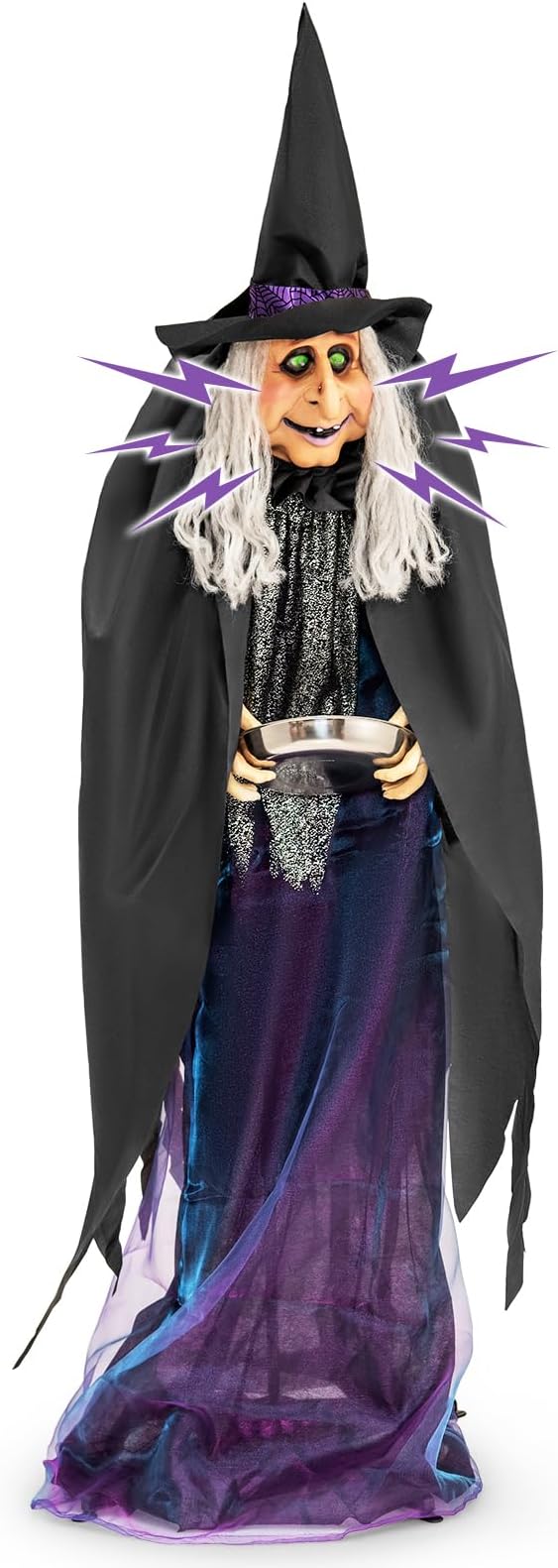 Amazon.com : 71" Animated Halloween Witch with Sound Activation and Red ...