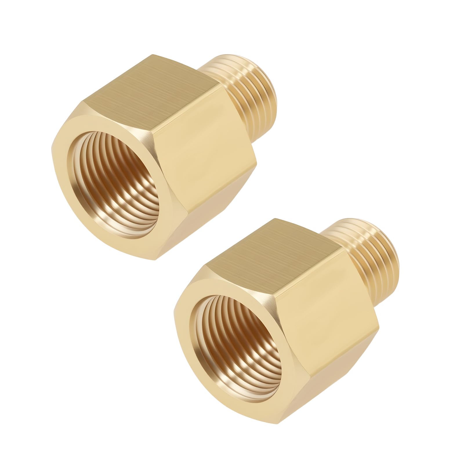 Briny River Brass Union Adapter M10x1.0 Male to M12x1.0 Female for Pipeline Connection